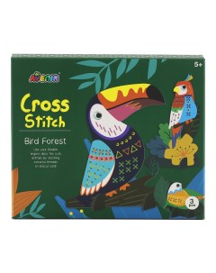 Набор для вышивания крестиком детский Art Лесные птицы 3 фигурки Avenir