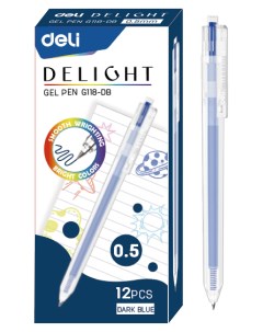 Ручка гелевая ght EG118 DB синяя линия 0 5 мм Deli