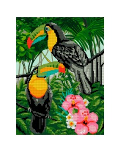 Алмазная мозаика Тропические птицы 3040 см Лори