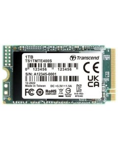 SSD накопитель 400S TS1TMTE400S 1ТБ M 2 2242 PCIe 3 0 x4 NVMe PCIe Transcend