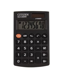 Калькулятор SLD 200NR 8 разрядный черный Citizen