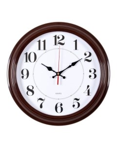 Настенные часы WALLC R85P аналоговые коричневый Бюрократ