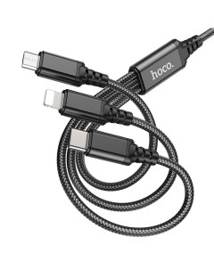 Кабель USB Lightning 8 pin Micro USB USB Type C 2A 1 м черный X76 Super HC 67400 Hoco