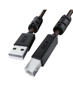 Кабель USB 2 0 Am USB 2 0 Bm 5m экранированный ферритовый фильтр черно прозрачный GCR UPC10 GCR 5241 Greenconnect