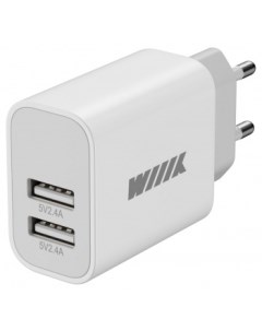 Сетевое зарядное устройство 2xUSB 2 4A белый UNN 1 2 04 W Wiiix