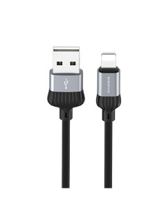 Кабель USB-Lightning 8-pin, 3A, 1м, серый Borofone Dignity BX28 (05969)