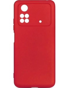 Силиконовый чехол с микрофиброй 06 DF для смартфона Poco M4 Pro силикон Red DF 06 red Pooriginal