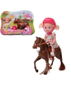 Игровой набор Кукла Defa Sairy Малышка наездница коричневая лошадка шлем кукла 11 см Abtoys