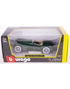 Машинка металлическая 18 22018 1 24 Jaguar XK 120 Roadster Green Bburago