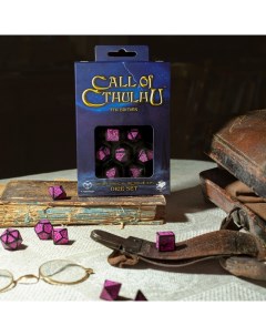 Набор кубиков Call of Cthulhu 7th Edition Black magenta для настольных игр Q-workshop