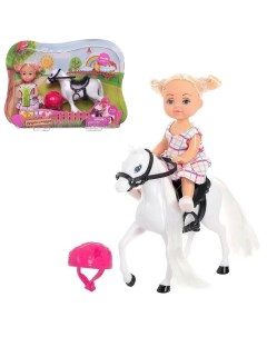 Игровой набор Кукла Defa Sairy Малышка наездница белая лошадка шлем высота куклы 11 см Abtoys