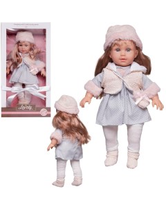 Кукла Junfa в теплой одежде в серо голубом платье 45 см Junfa toys