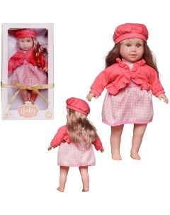 Кукла Junfa в теплой одежде в коралловой кофте и розовом платье 45 см WJ 30113 Junfa toys
