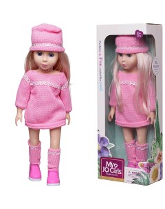 Кукла в розовом вязанном платье 33 см WJ 37779 Junfa toys