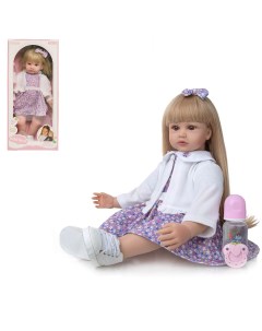Кукла Junfa в сиреневом платье с цветочным принтом и белой кофте 60 см WJ 36062 Junfa toys