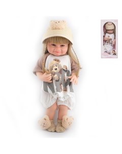 Кукла Junfa в летнем комбинезоне и соломенной шляпке 55 см WJ 35852 Junfa toys