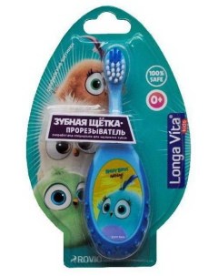 Зубная щетка прорезыватель Angry Birds Hatchlings детская 0 T 1055 НТМ голубая Лонга вита