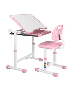 Комплект Karina Парта стул выдвижной ящик белый светло розовый Anatomica