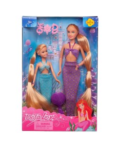 Игровой набор Кукла Defa Lucy Русалочки мама в фиолетовом наряде и дочка в бирюзовом Abtoys