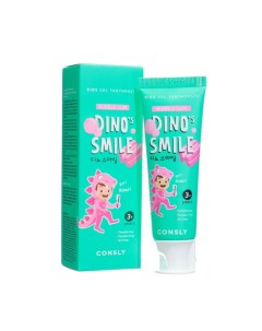 Детская гелевая зубная паста DINO s SMILE c ксилитом и вкусом жвачки 60 г Consly