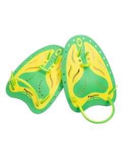Лопатки для плавания Hand Paddles Ergo желтый зеленый S Flat ray