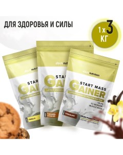 Гейнер аTech Nutrition Старт Масс 3 пакета 1 кг Шоколад Ваниль Печенье Atech nutrition