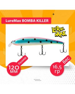 Воблер для рыбалки BOMBA KILLER LWBK120FDR 140 Luremax