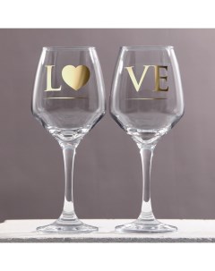Набор бокалов LOVE для вина 350 мл 2 шт Дорого внимание
