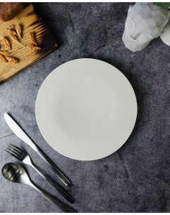 Тарелка обеденная Illusion 27 см белая фарфор Porland