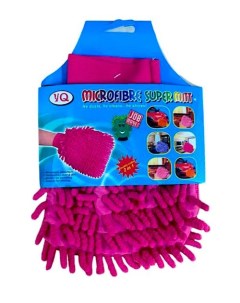 Салфетка варежка из микрофибры для уборки дома и мытья автомобиля розовая 1 шт Yq