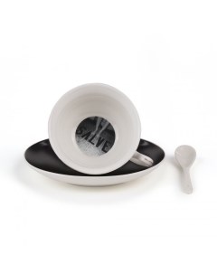 Чайная пара Lady Tarin Stripes Minerva Дизайнерская посуда из фарфора Seletti