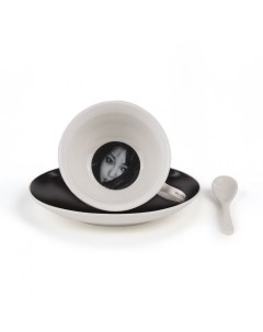 Чайная пара Lady Tarin Stripes Bellona Дизайнерская посуда из фарфора Seletti