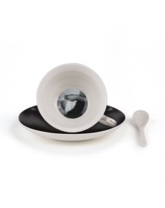 Чайная пара Lady Tarin Stripes Cerere Дизайнерская посуда из фарфора Seletti