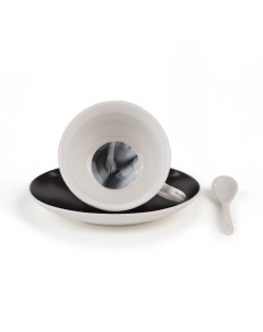 Чайная пара Lady Tarin Stripes Tacita Дизайнерская посуда из фарфора Seletti