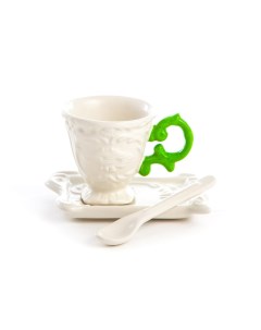 Кофейная пара I Coffee Green Дизайнерская посуда из фарфора Seletti