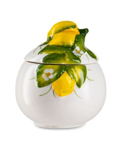 Сахарница Лимоны и цветы керамика 10 см Edelweiss