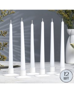 Набор свечей античных 2 3х 24 5 см 5 ч 55 г 12 штук белый Омский свечной