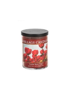 Ароматическая свеча Тюльпан и красные ягоды стеклянная средняя Village candle