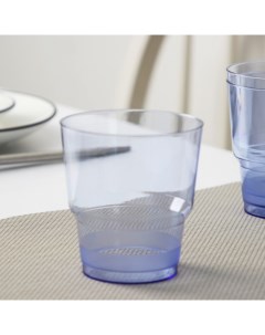 Набор одноразовых стаканов Кристалл синие 50 шт по 200 мл Nobrand