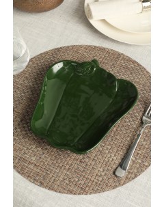 Тарелка сервировочная 19x22 см зеленый керамика 7268952 Coincasa