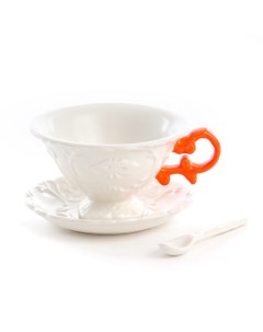 Чайная пара I Tea Orange Дизайнерская посуда из фарфора Seletti