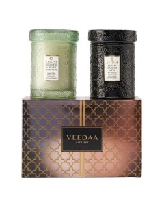 Набор свечей ароматических в банке Mandala Glass Duo Gift Set Style 4 2 шт Veedaa