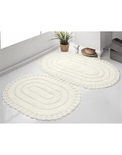 Набор ковриков для ванной кружевной YANA 60x100 50x70 см кремовый Karna