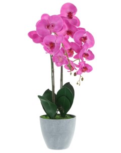 Искусственный цветок Орхидея Light в горшке 62 см 3 цвета фуксия Fuzhou