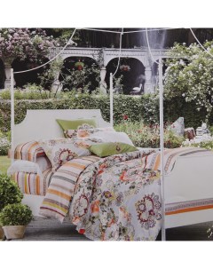Комплект постельного белья Таврида семейный сатин белый с цветочным узором Atalanta home