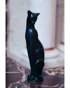 Статуэтка интерьерная 22 см гипс черная Кошка Грация Sntart
