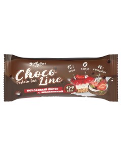 Протеиновый батончик Chocoline в темном шоколаде Кокос и земляника 20 шт по 50 г Bootybar