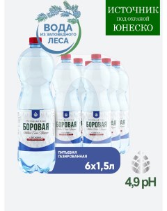 Вода питьевая природная газированная 1 5 л х 6 шт Боровая