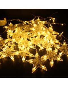 Световая гирлянда новогодняя Звезды 14993 3 м белый теплый Merry christmas