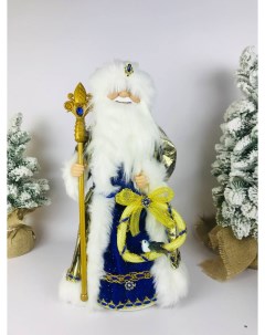 Фигурка новогодняя 15340 Дед Мороз в синей шубе с тайником для конфет 50см Merry christmas